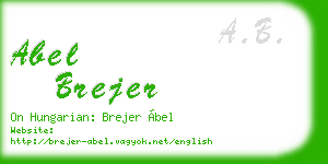 abel brejer business card